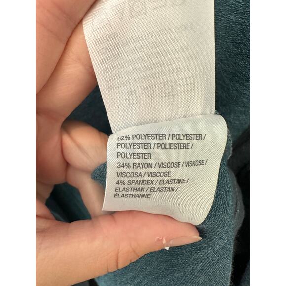 LOGO LORI GOLDSTEIN | Blue Lounge Athleisure Soft Long Length Open Cardigan |XL - Picture 7 of 8